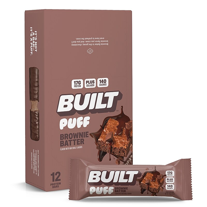 Built Puff Brownie Batter Protein Bar, 1.41 oz., 12 Bars/Box (BUI30363) image 1