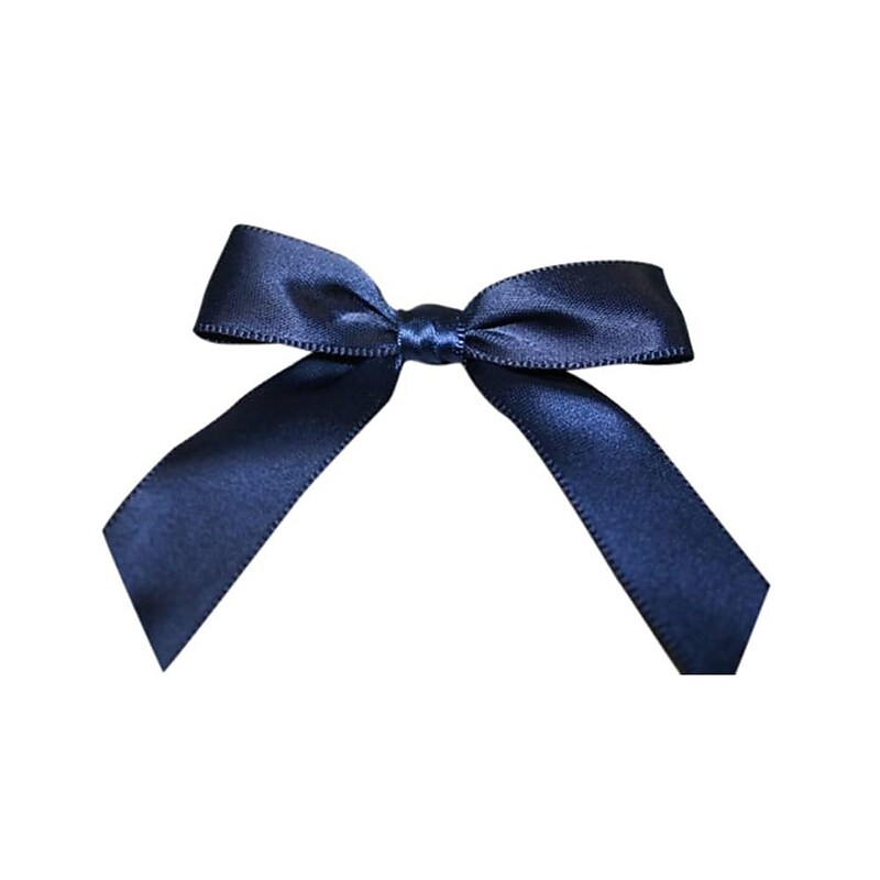 JAM Paper Satin Bows, Navy Blue, 100/Pack (52640349182) image 1