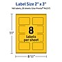Avery Laser/Inkjet Rectangle Multipurpose Labels, 2" x 3", Bright Yellow, 160/Pack (94237)~#|#~8B27B1E3-DA95-4324-963B4565E923AB4C_sc7