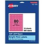 Avery Laser/Inkjet Square Multipurpose Labels, 0.75" x 0.75", Bright Pink, 800/Pack (94102)~#|#~8B2C85D3-B359-4214-A1027605426C14EE_sc7