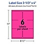 Avery Laser/Inkjet Rectangle Multipurpose Labels, 3-1/3" x 4", Neon Magenta, 480/Box (94215)~#|#~8B32F22A-55FA-470D-BACBA6E93472EA80_sc7