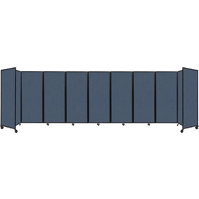 Versare The Room Divider 360 Freestanding Folding Portable Partition, 82"H x 300"W, Ocean Fabric (1182915) image 1