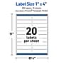 Avery Waterproof Rectangle Laser Multipurpose Labels, 1" x 4", White, 200/Pack (19479399204)~#|#~8B3BE1DE-ACE3-4FAD-B06E58B78B8F94B9_sc7