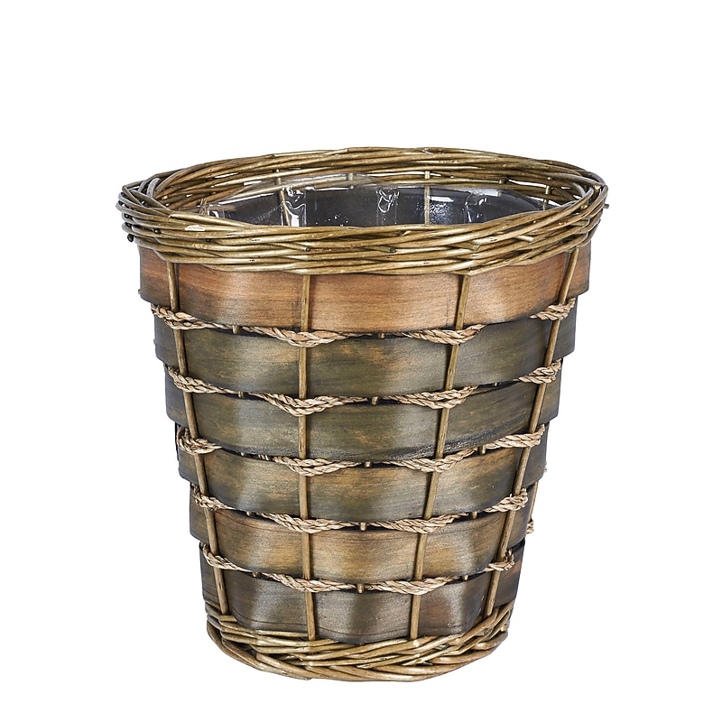 Household Essentials Waste Baskets Wicker Basket, Green (ML-2215) image 1