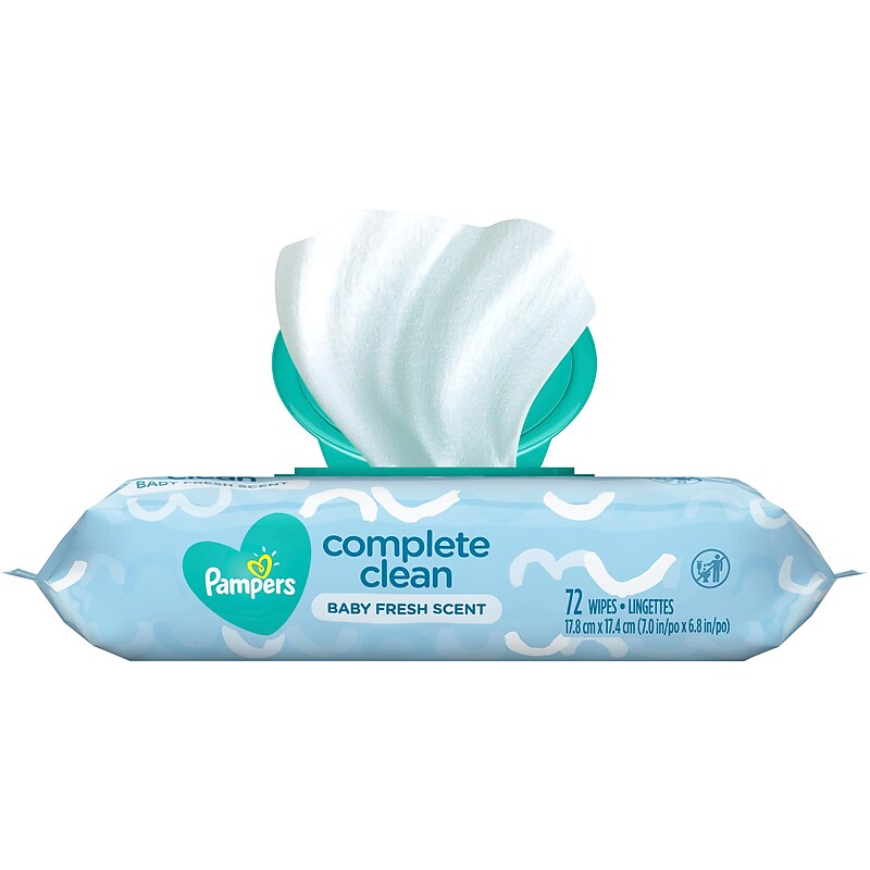 Pampers Complete Clean Fresh Scent Baby Wipes, 72/Pack (75536) image 1