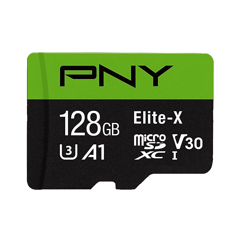 PNY Elite-X 128GB microSDXC Memory Card with Adapter, Class 10, UHS-I, V30 (P-SDU128U3WX-GE) image 1