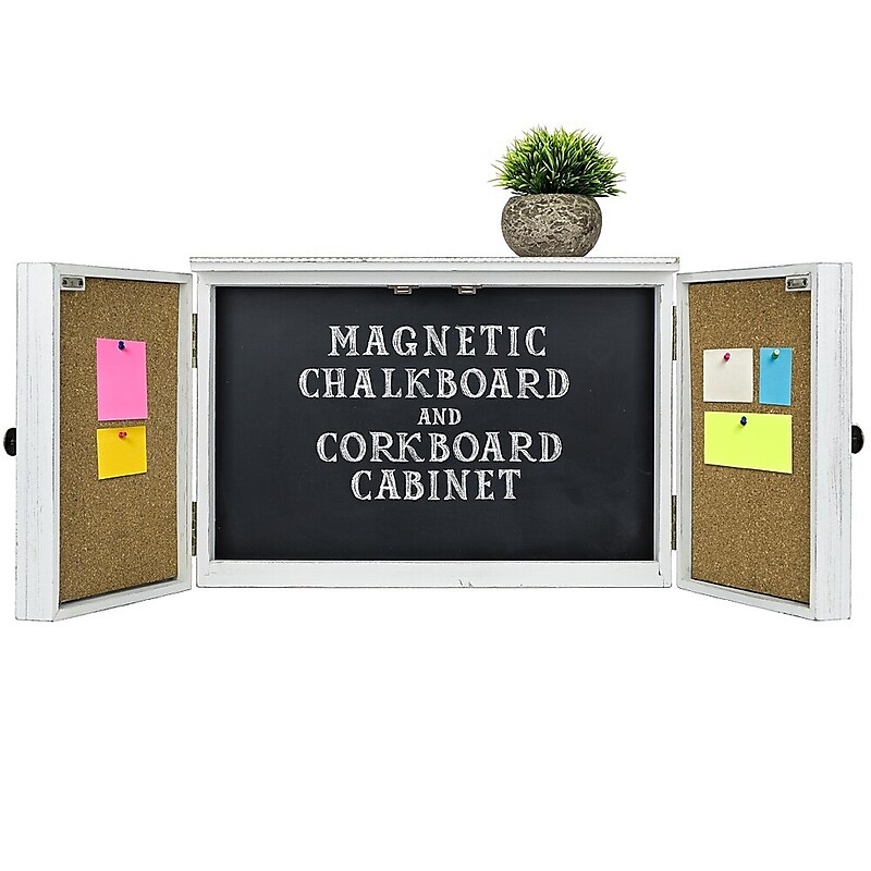 Excello Global Products Distressed White  Barndoor Chalkboard/Corkboard (EGP-HD-0156) image 1