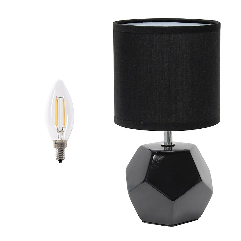 Simple Designs 10.24" LED Table Lamp, Black (LT2065-BLK-LB) image 1