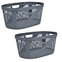 Mind Reader 10.57-Gallon Laundry Basket with Handles, Plastic, Gray, 2/Set (2HHAMP40-GRY)~#|#~8B5727BA-5FBE-4213-814B8C39F6EC7788_sc7