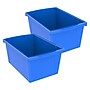Storex Plastic Medium Classroom Storage Bin, 16.75"x 11.87"x 8.28", Blue, Pack of 2 (STX61482U06C-2)~#|#~8B5EF2C4-0E2B-451D-B8DB5436156D4FF8_sc7
