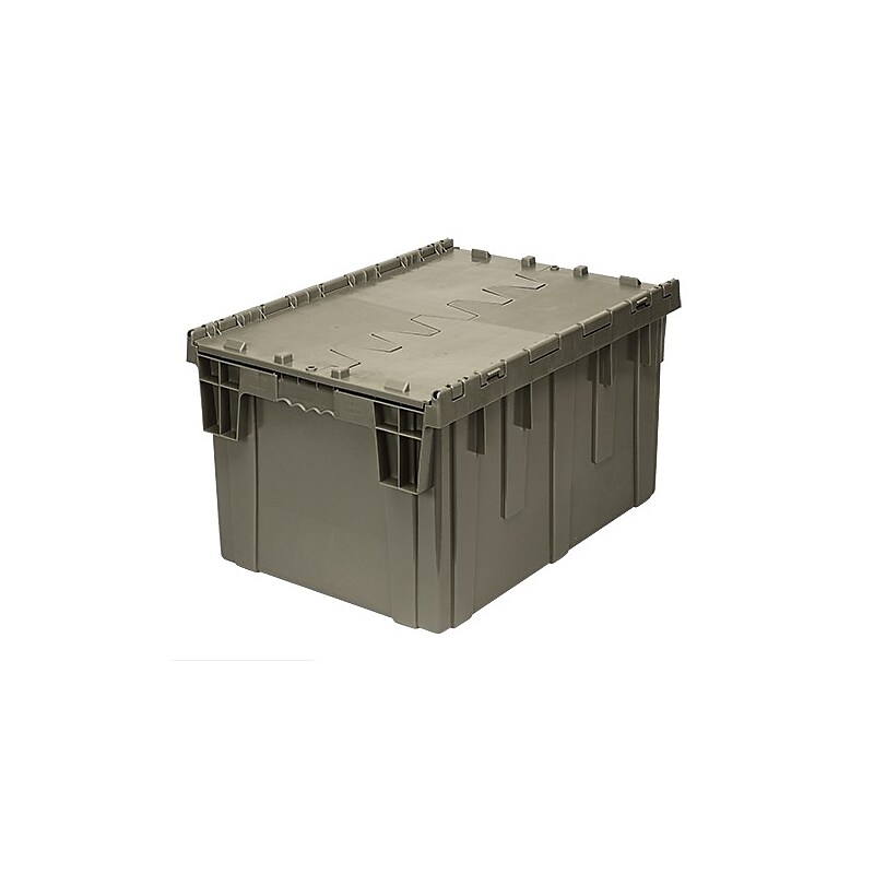Quantum Storage Systems 116 Quart Storage Tote with Lid, Plastic, Gray (QDC2820-15) image 1