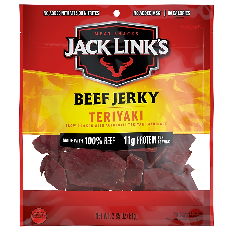Jack Link’s Teriyaki Beef Jerky, 2.85 oz., 8/Carton (10000008447) image 1