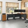 Bush Business Furniture Cubix 48"W Corner Desk with Return and Mobile File Cabinet, Natural Cherry/Slate (SRA005NCSU)~#|#~8B6D6CFA-0444-43D8-B7E8BDBC16AD09CA_sc7