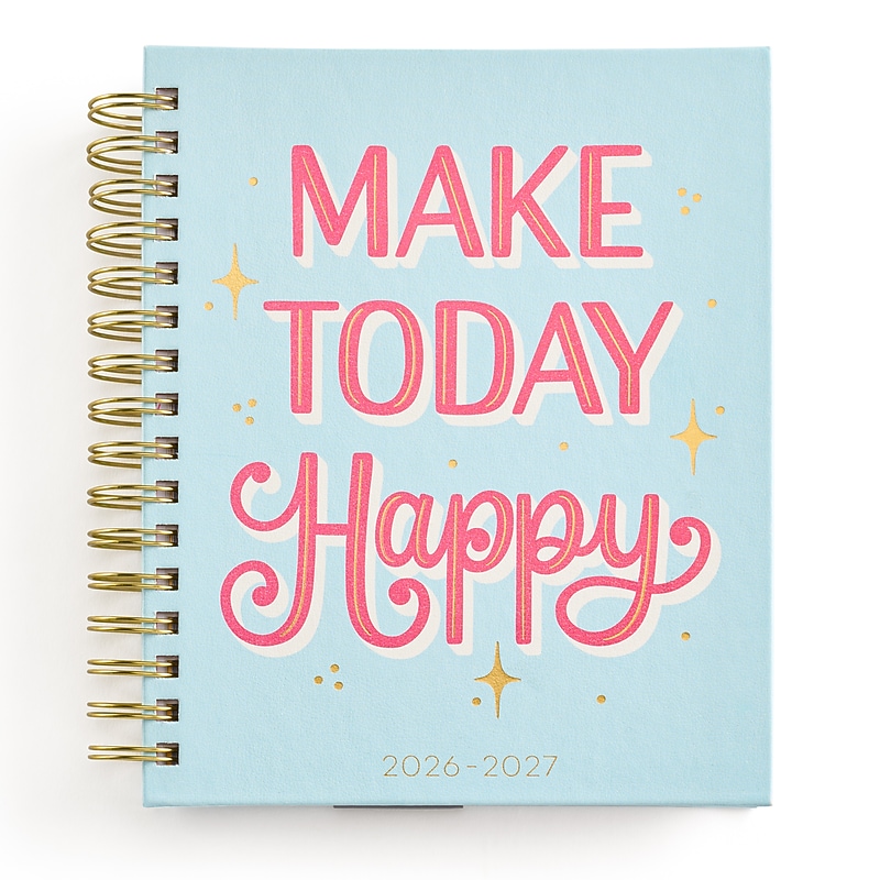 2026-2027 Eccolo Happy 7" x 9" Academic Weekly & Monthly Student Planner, Faux Leather Cover (AY27-401A) image 1