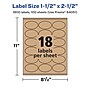 Avery Laser/Inkjet Oval Multipurpose Labels, 1.5" x 2.5", Kraft Brown, 1800 Labels/Box ( 94051)~#|#~8B7567E2-2C98-495B-AA6450733A65D721_sc7