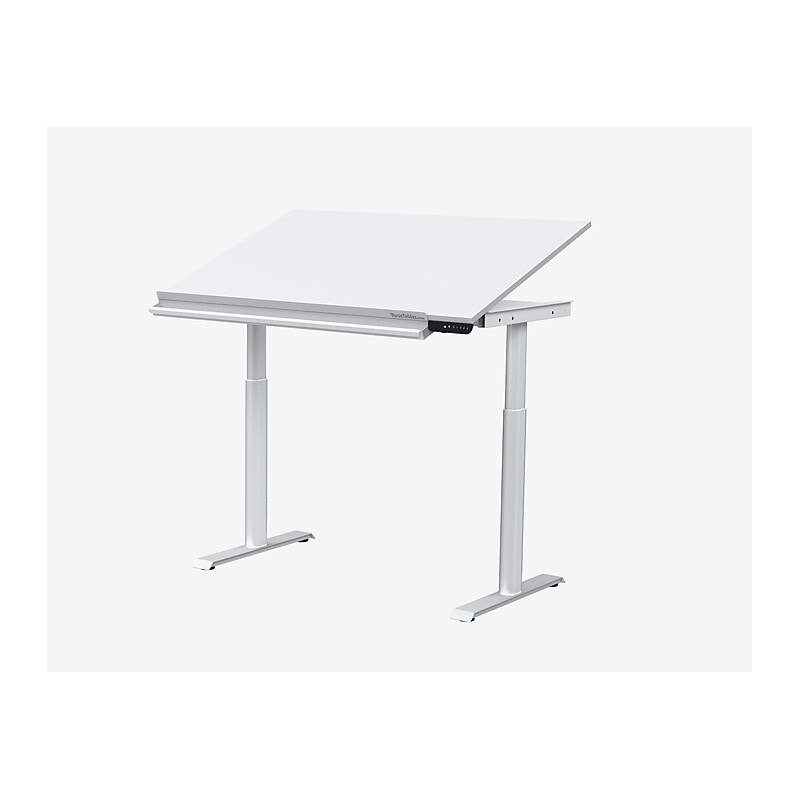 VersaDesk PowerLift 48"W Electric Adjustable Drafting Table, White (PEDT48-WW-APP) image 1