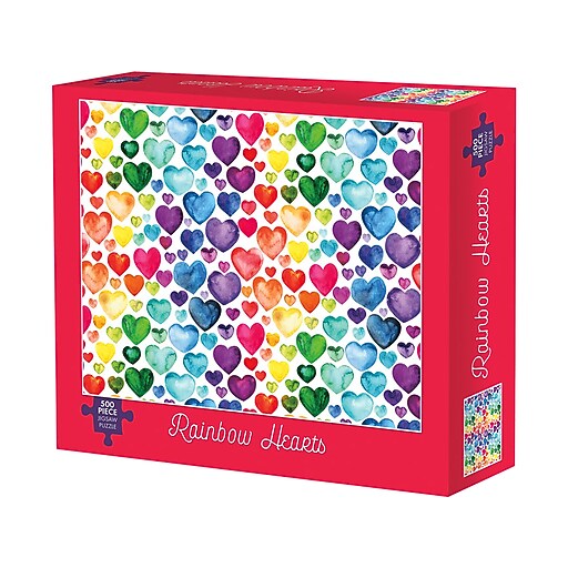 Willow Creek Rainbow Hearts 500Piece Jigsaw Puzzle (49021) Staples