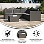 Flash Furniture Roan Indoor/Outdoor L-Shaped Sectional with Coffee Table, Gray with Gray Cushions (BNWS404GYGY)~#|#~8B84C89F-EBD0-405C-B5BEDC00B526089E_sc7