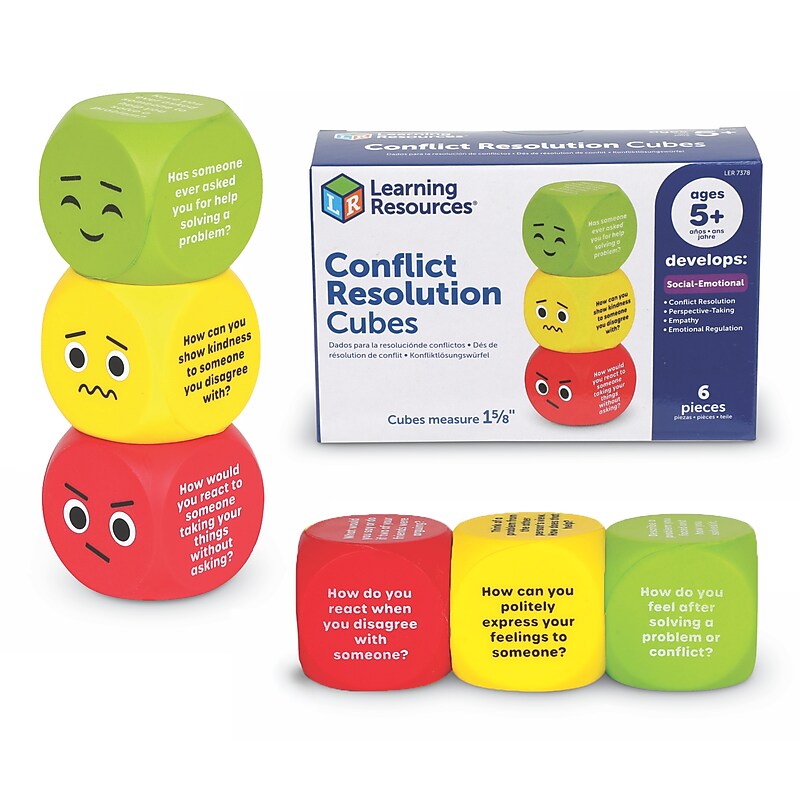 Learning Resources Conflict Resolution Cubes, Assorted Colors (LER7378) image 1
