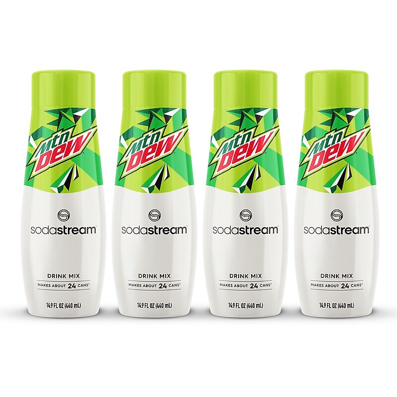 SodaStream Mountain Dew Liquid Drink Mix, 14.9 oz., 4 Bottles/Pack (1103164010) image 1