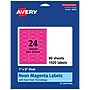 Avery Laser/Inkjet Oval Multipurpose Labels, 1" x 2", Neon Magenta, 1920/Box (94053)~#|#~8B8D0B5B-A03C-4695-8FB1031352607BB8_sc7