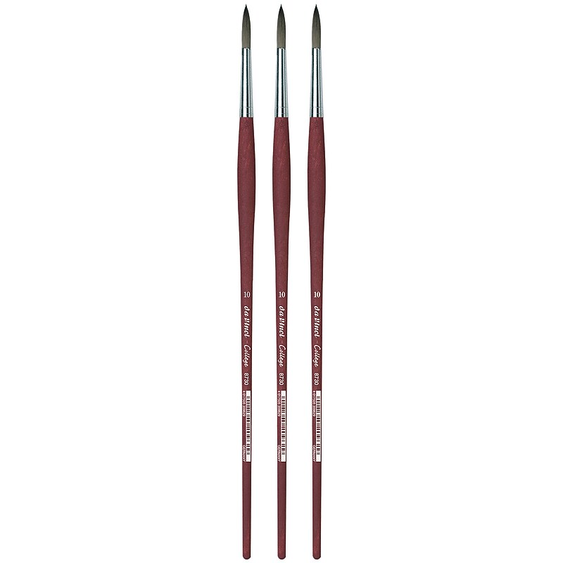 da Vinci COLLEGE Oil and Acrylic Synthetic Student Round Brush, 3 Brushes/Pack (DVXVA873010-3) image 1