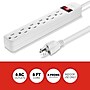 Staples TECH 6-Outlet Power Strip, 6' Cord, White (17651)~#|#~8B955C06-A419-4DA0-BA6DD5042AB43366_sc7