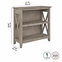 Bush Furniture Key West 30"H 2-Shelf Bookcase with Adjustable Shelf, Washed Gray (KWB124WG-03)~#|#~8B95A8F1-F359-4163-9932F4FB8CBD0ABF_sc7