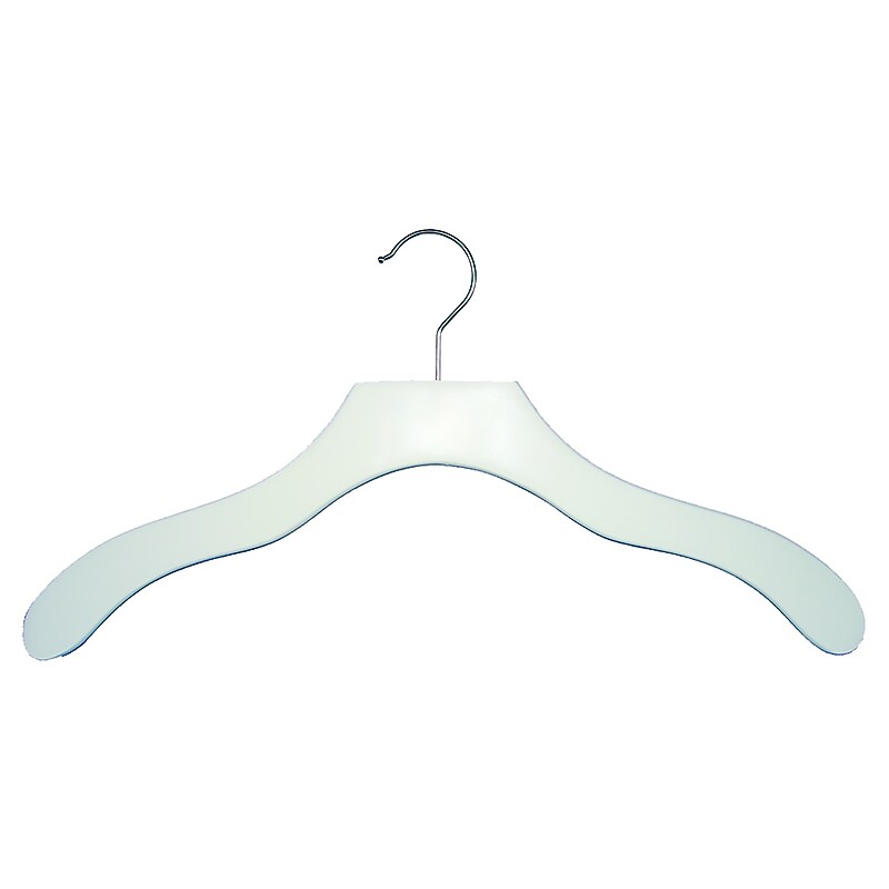 Nahanco 17" Wood Contemporary Top Hanger, White, 100/Pack (2007-20W) image 1