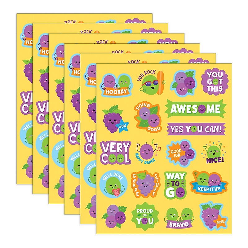 Teacher Created Resources Grape Smelly Stickers, Multicolored, 120/Pack, 6/Packs/Bundle (TCR9448-6) image 1