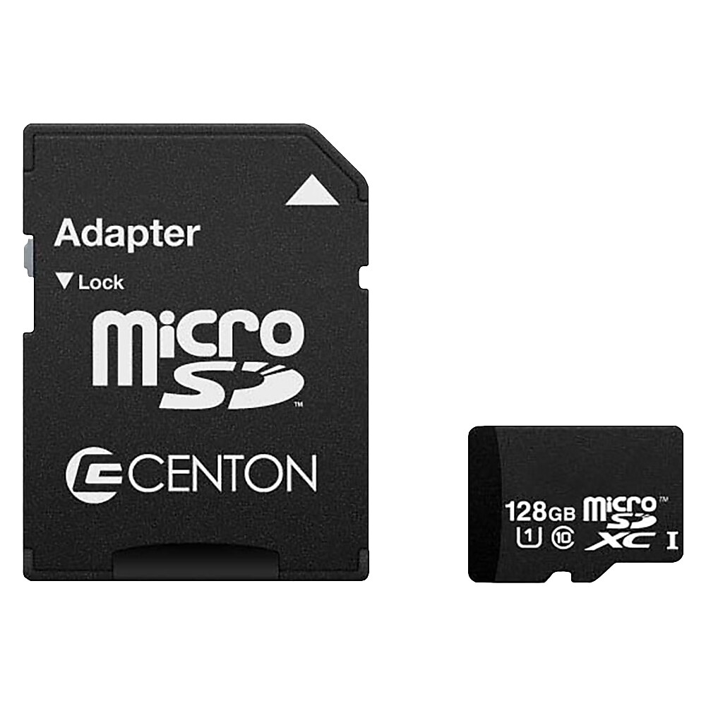 Centon MicroSDXC™ memory card with adapter, 128GB