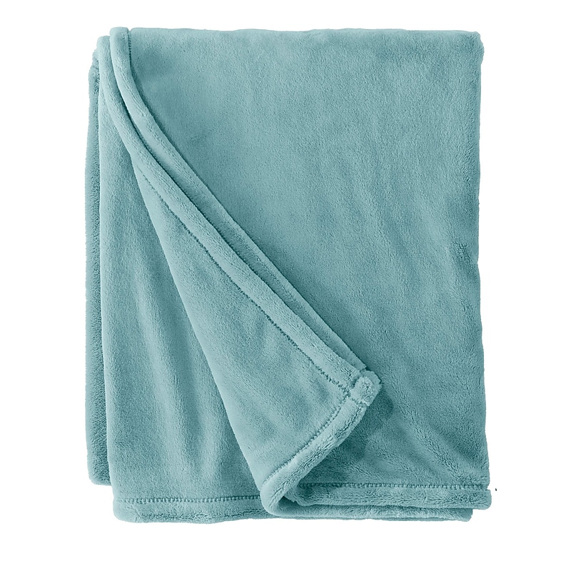 L.L.Bean Wicked Plush Throw, Large, Coastal Aqua (30278-156594) image 1
