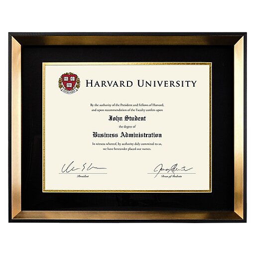 Excello Global Products 11" x 14" Resin Photo/Document Frame, Black