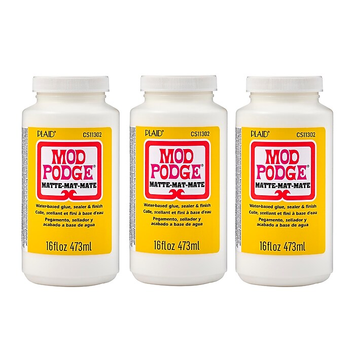 Mod Podge Decoupage Glue, Matte, 16oz., 3/Pack (MODCS11302-3