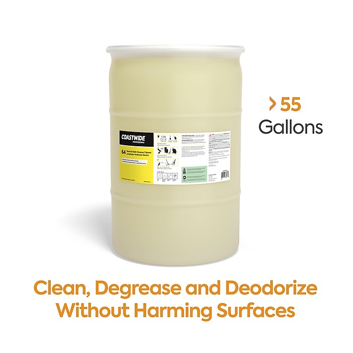 Neutral Multi-Purpose Cleaner 64 Eco-ID Concentrate, Citrus Scent, 55 gal Drum