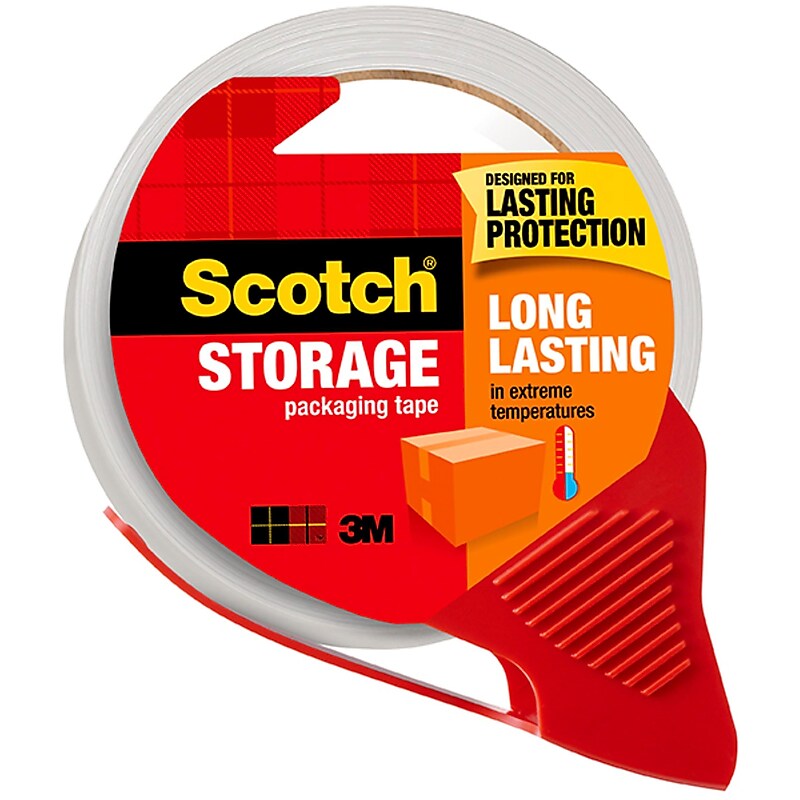 Scotch Long Lasting Storage Packing Tape with Dispenser, 1.88" x 38.2 yds., Clear (3651C/3650S-RD) image 1