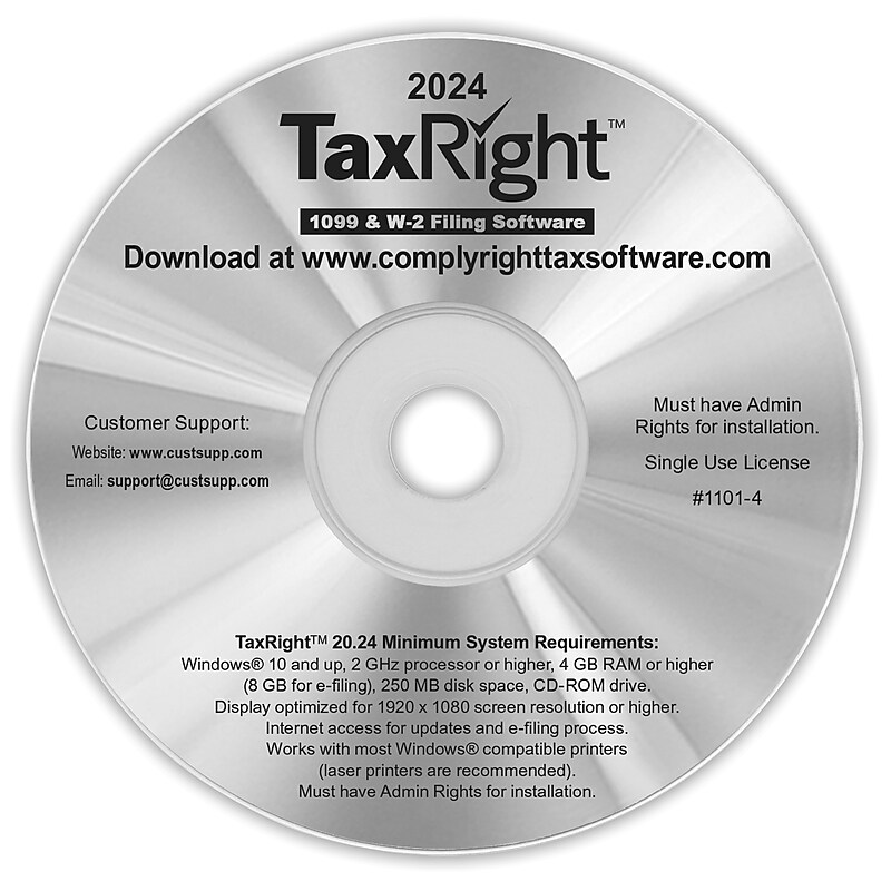 ComplyRight TaxRight 2024 for 1 User, Windows, Disk (11014) image 1