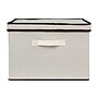 Household Essentials Medium Stackable Folding Fabric Square KD Storage Box With Lid, 10" x 15"x 15", 39 Qt., Cream (517-1)~#|#~8BD3B35F-8106-4503-87B32CC07B24642F_sc7