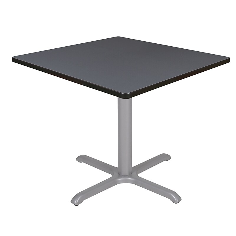 Regency Cain Square Laminate X Base Breakroom Table, 36"D x 36"W, Grey (TB3636GYGY) image 1