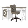 Bush Furniture Key West 54"W Computer Desk with Storage and Mid-Back Tufted Office Chair, Shiplap Gray/Pure White (KWS020G2W)~#|#~8BDE06B2-FA8C-451B-9B6A5FA4543E1535_sc7
