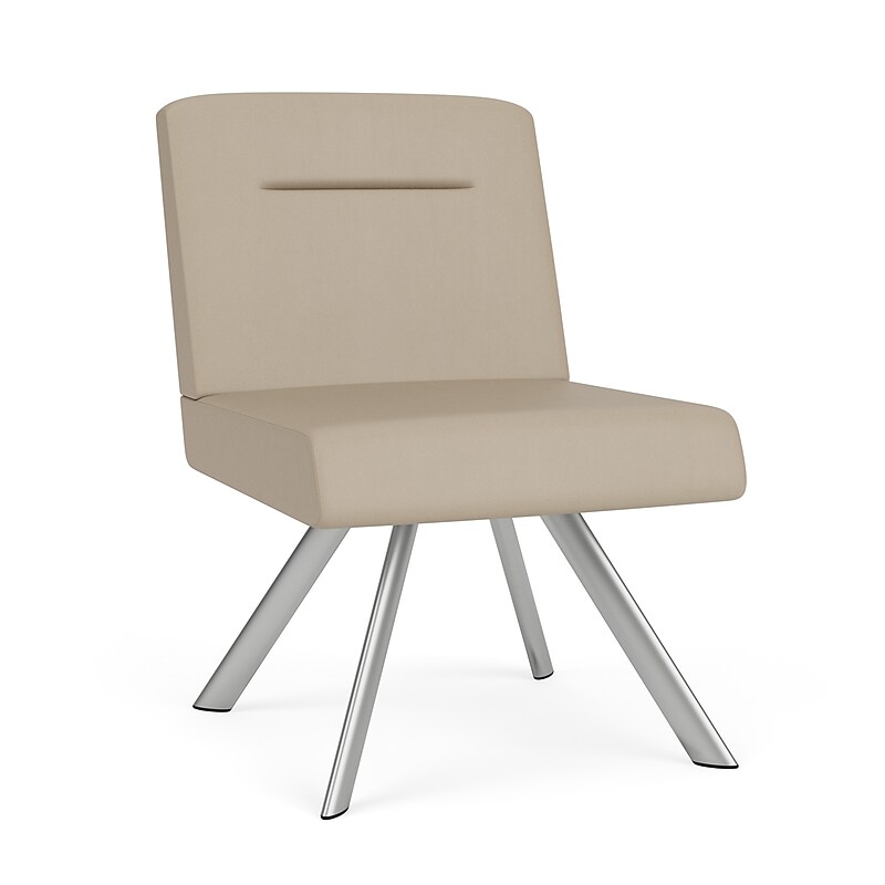 Lesro Willow Vinyl Lounge Chair, Armless, Patrio Plus Concrete/Silver (WL1102.SSV-02PPCN.03PPCN) image 1