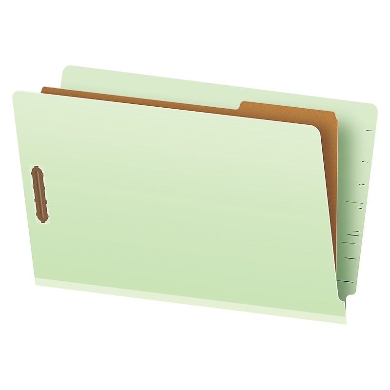 Pendaflex Recycled Reinforced Classification Folder, 1-Divider, 2" Expansion, Legal Size, Light Green, 10/Box (23314) image 1