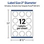 Avery Laser/Inkjet Circle Multipurpose Labels, 2" Dia., White, 120/Pack (S00-D21)~#|#~8BE50AFB-CE58-476C-8A33414FCE0048EA_sc7