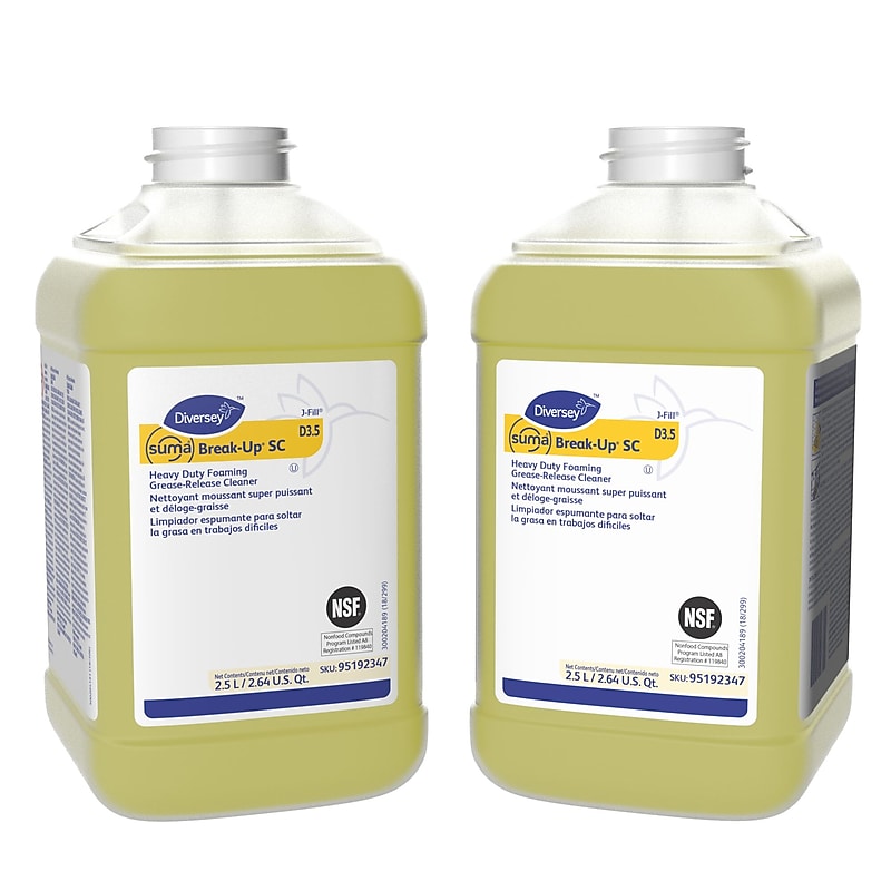 SUMA Break Up SC Multipurpose Cleaner for Diversey J-Fill, Surfactant, 2.5 L / 2.64 U.S. Qt., 2/Carton (95192347) image 1