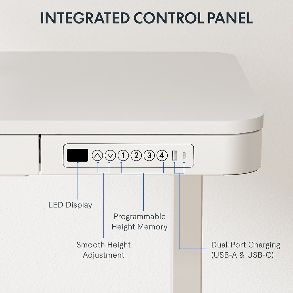 Integrated control panel with LED display and buttons