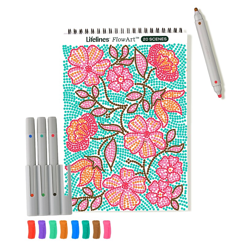 Lifelines FlowArt: Dot-By-Letter Botanicals Coloring Book, 20 Pages (165005) image 1