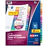 Avery Ready Index Table of Contents Numeric Divider, 15-Tab, White, 6/Pack (11197)~#|#~sp42479392_sc7