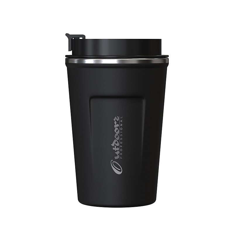 Outdoors Professional Stainless Steel Double-Walled  Coffee Cup, 12.8 oz., Black (OUTD9416) image 1