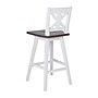Flash Furniture Gwendolyn Rustic Solid Wood Designer Back Barstool, Antique White Wash Frame/Gray Wash Seat (ESG129WH)~#|#~8BF6A377-63AD-4605-AEAD6C244018B975_sc7