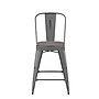 Flash Furniture Lincoln Contemporary Metal Vertical Back Counter Height Stool, Clear Coat/Gray (XUDGTP01B24PL1G)~#|#~8BFA5561-C896-45AE-A2F656274140237C_sc7